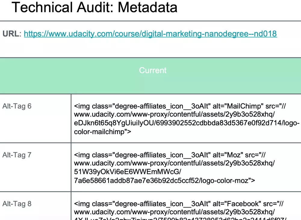 تقرير SEO مصغّر مقاييس الأداء الأساسية + تجربة المستخدم