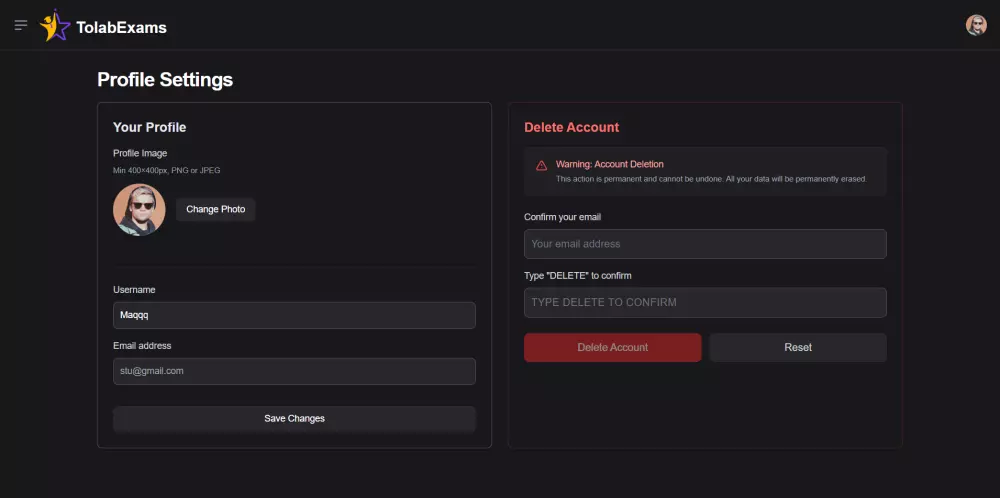 إنشاء منصة اختبارات تفاعلية احترافية للطلاب والمدرسين