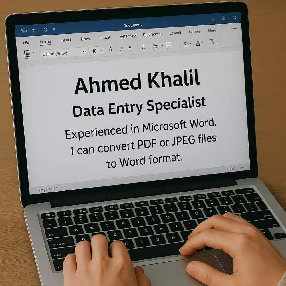 ادخال بيانات علي صفحات Word من PDF , JPEG