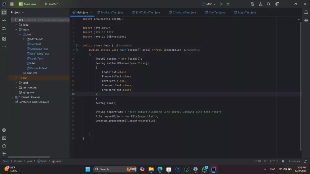 Automation Testing for Website