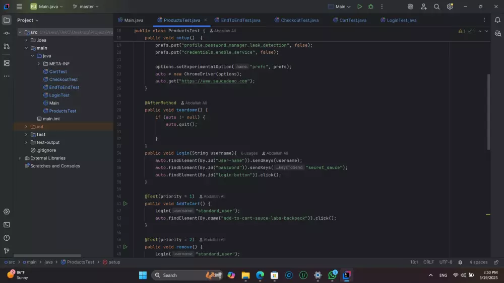 Automation Testing for Website