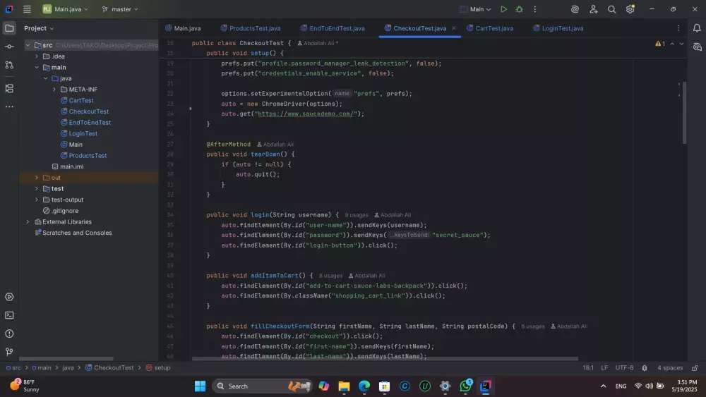Automation Testing for Website