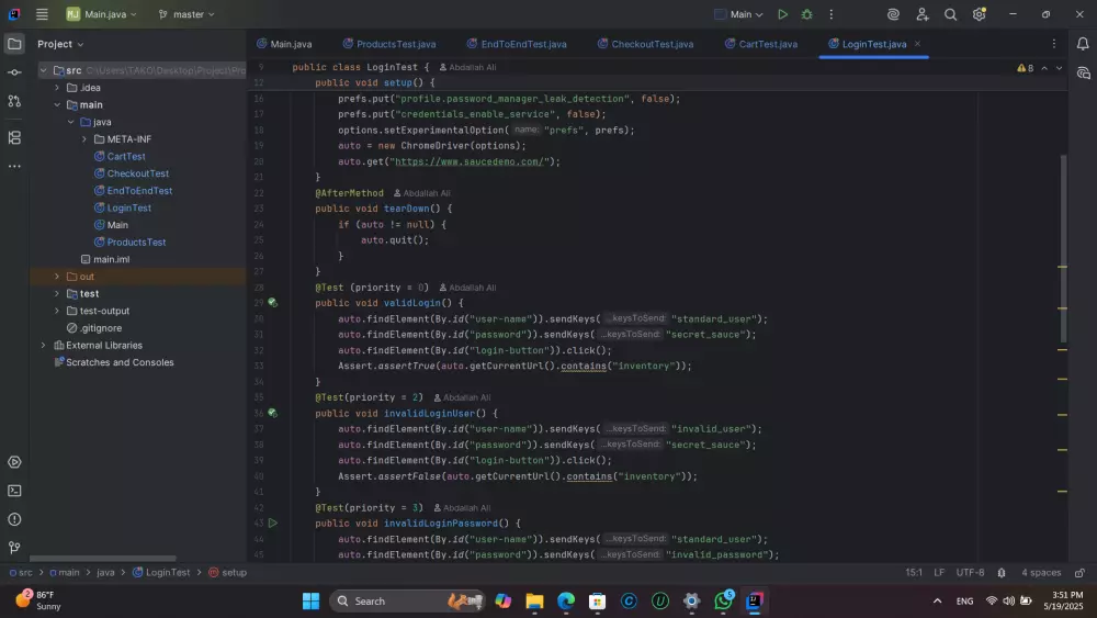 Automation Testing for Website