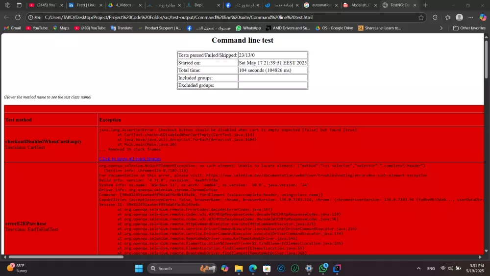 Automation Testing for Website