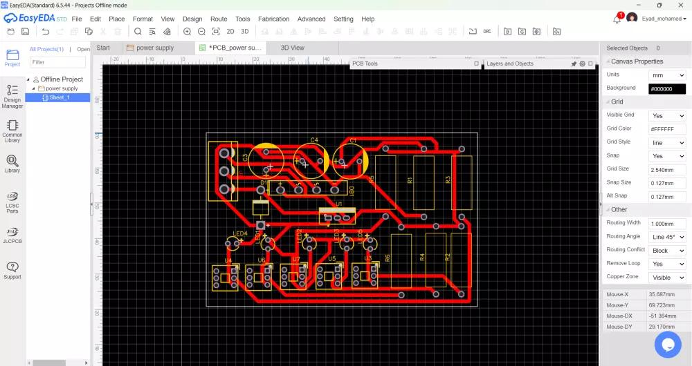 تصميم PCB جاهز للتنفيذ انطلاقًا من أي دائرة إلكترونية