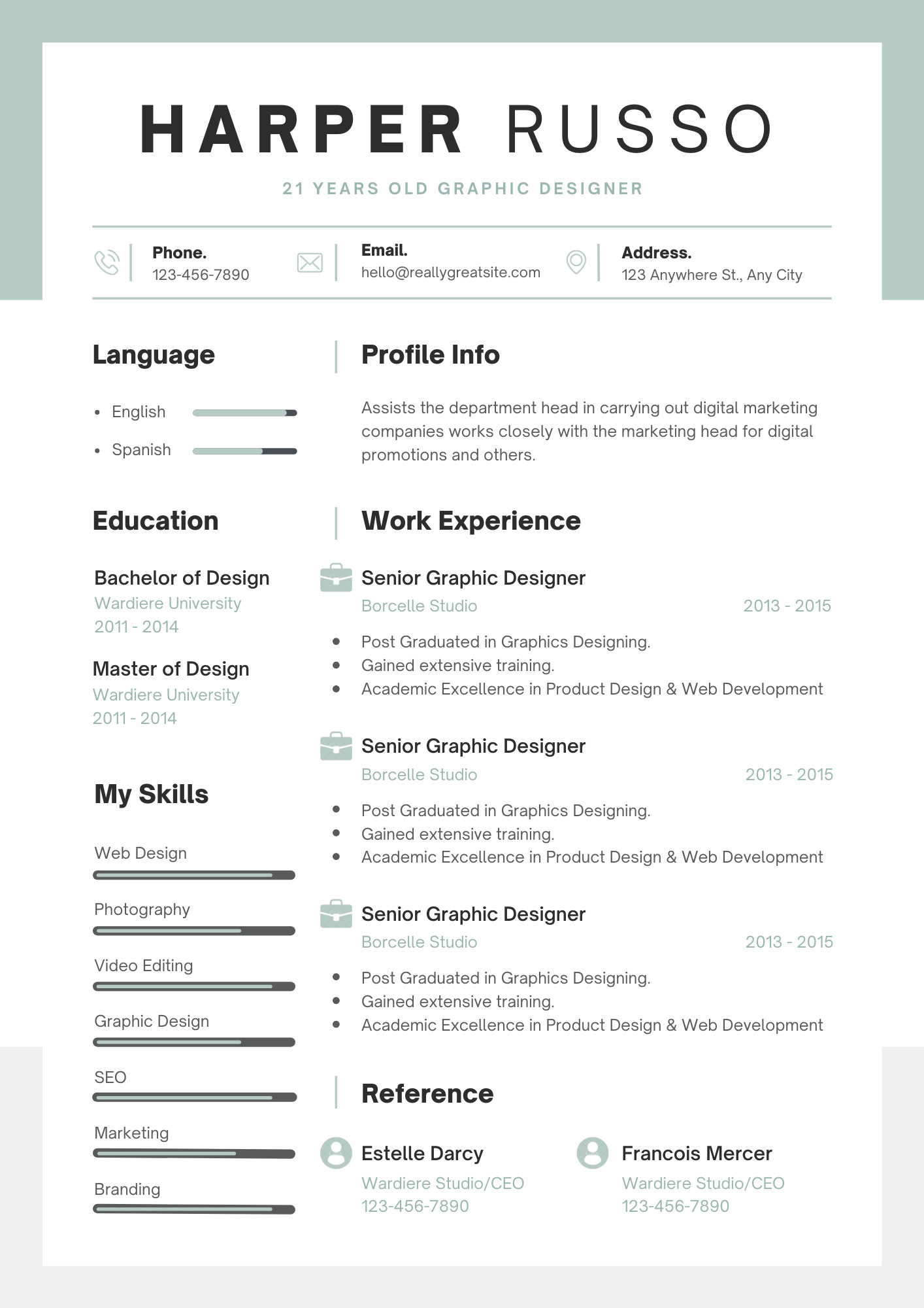 تصميم سيرة ذاتية احترافية