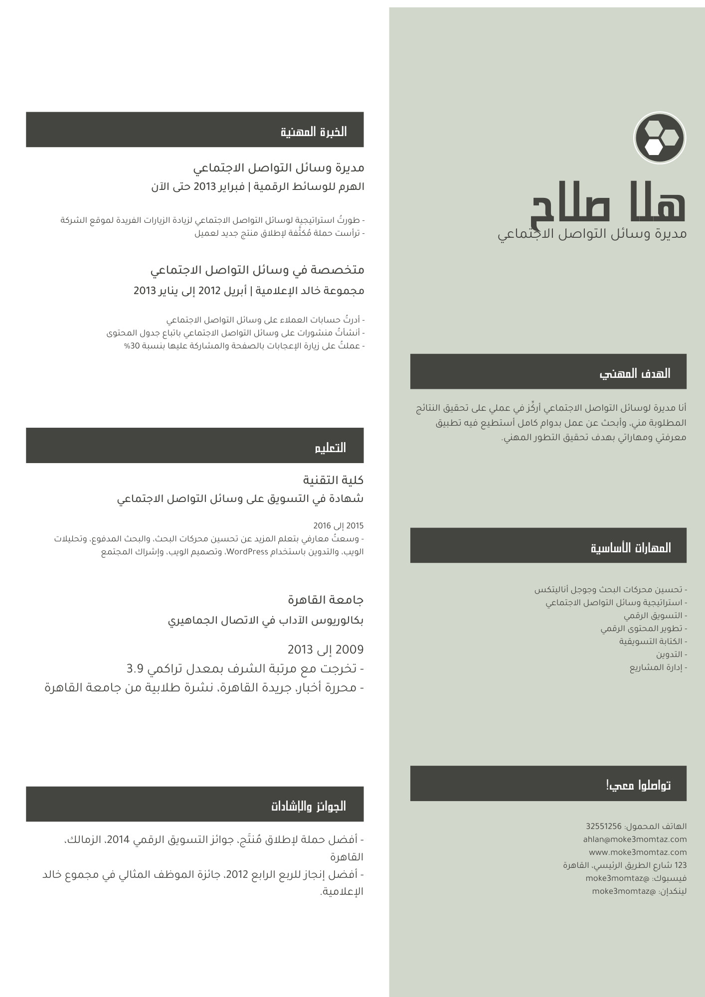 تصميم سيرة ذاتية احترافية