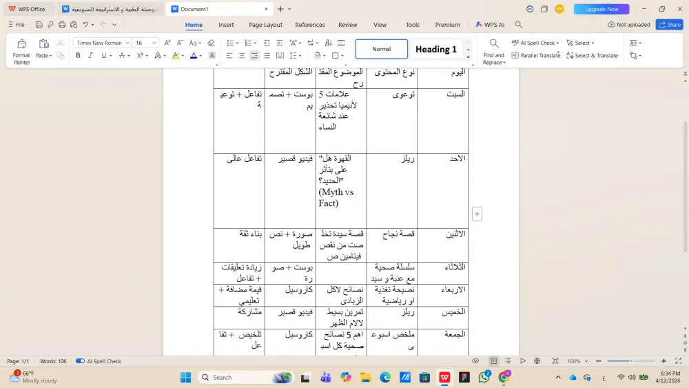 عمل خطة تسويقية لمدة شهر