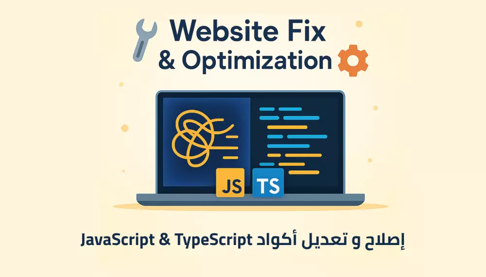 إصلاح مشاكل كود JavaScript أو TypeScript و تعديله باحترافية