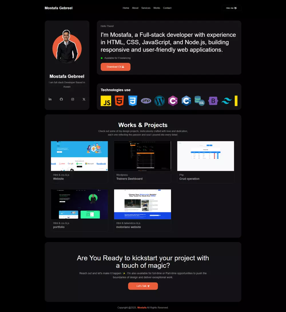 تصميم portfolio جذاب ومتجاوب