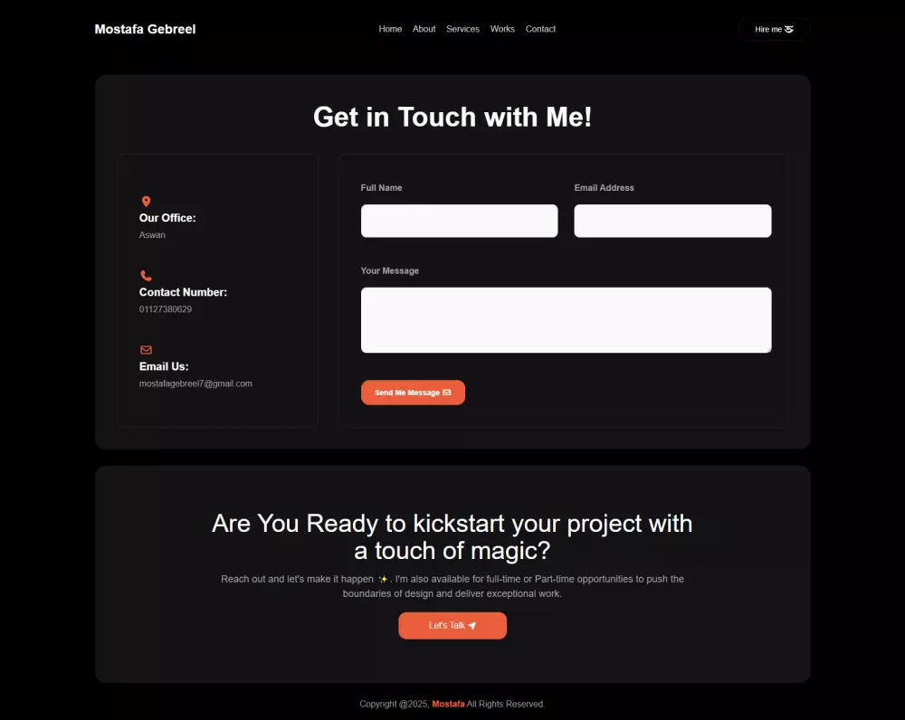 تصميم portfolio جذاب ومتجاوب
