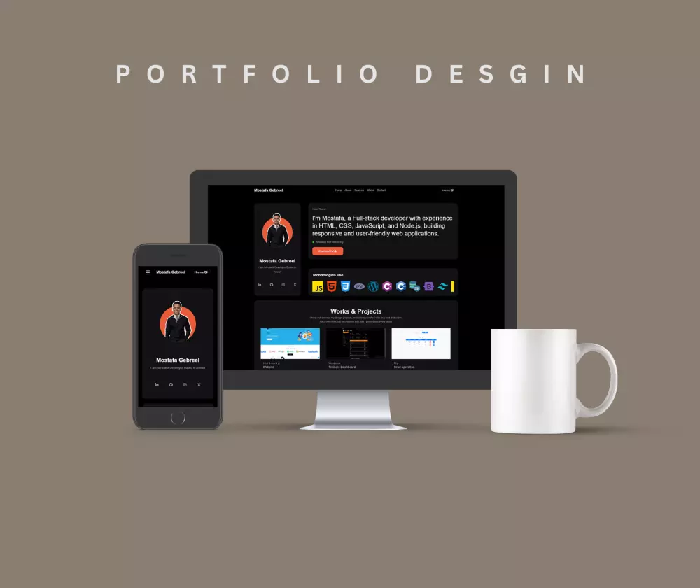 تصميم portfolio جذاب ومتجاوب