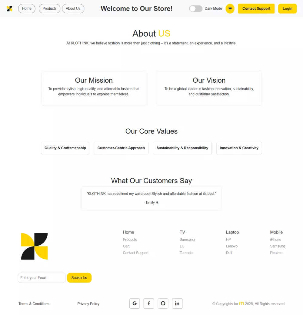 Landing Page صفحة هبوط باستخدام TypeScript , HTML , CSS او javaScript