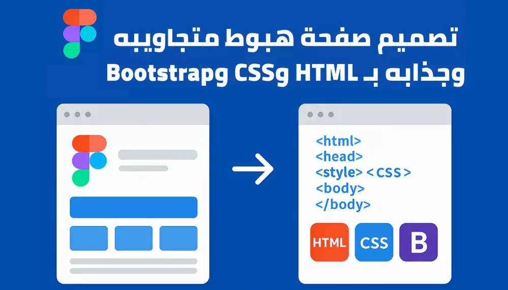 تصميم صفحة هبوط متجاوبه وجذابه بـ HTML وCSS وBootstrap