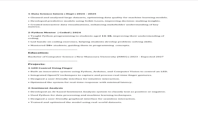 سيرة ذاتية بنظام ATS