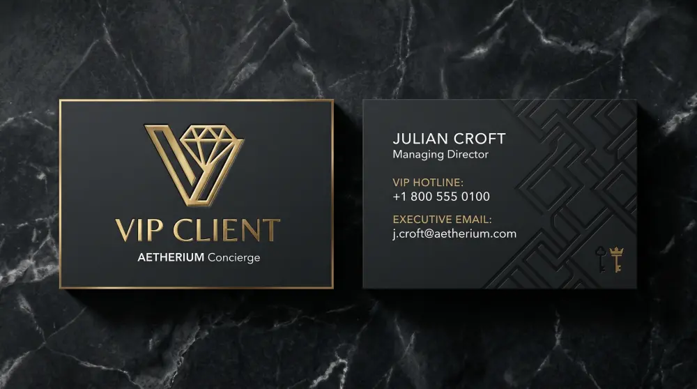 تصميم كارت VIP احترافي وفخم (Business Card) بهوية مميزة قابلة للطباعة