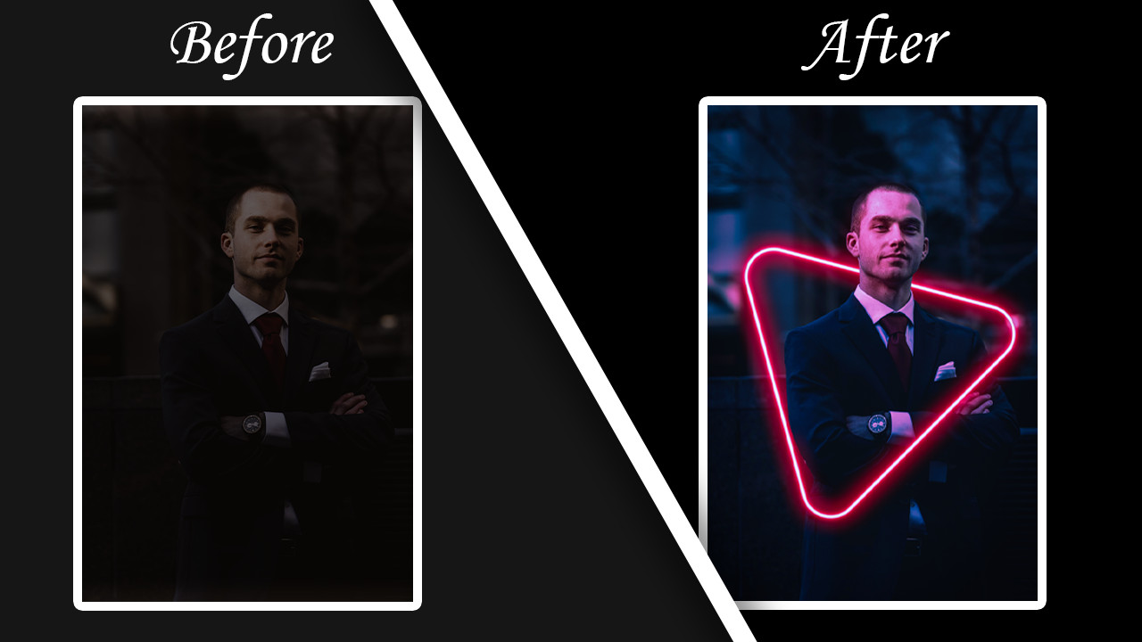 إضافة تأثير ضوء النيون المتوهج وتعديل بالفوتوشوب على الصورة