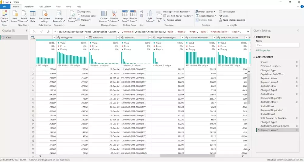 تنظيف وتهيئة البيانات من خلال الاكسل وباور بي آي