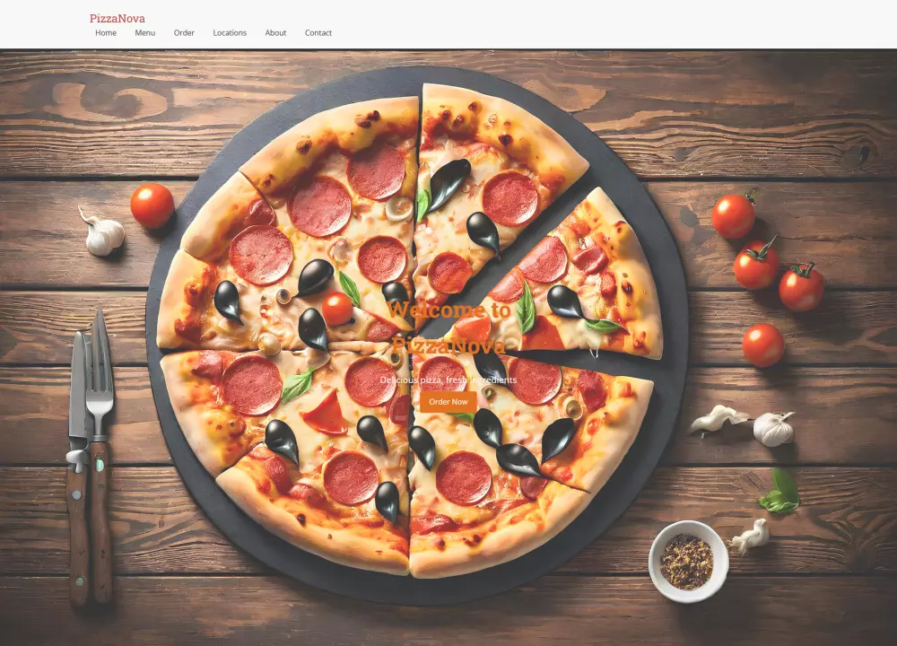 عمل موقع بيتزا