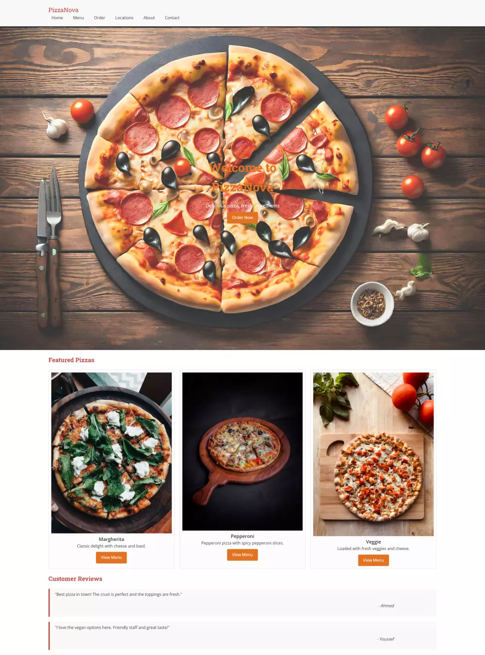 عمل موقع بيتزا