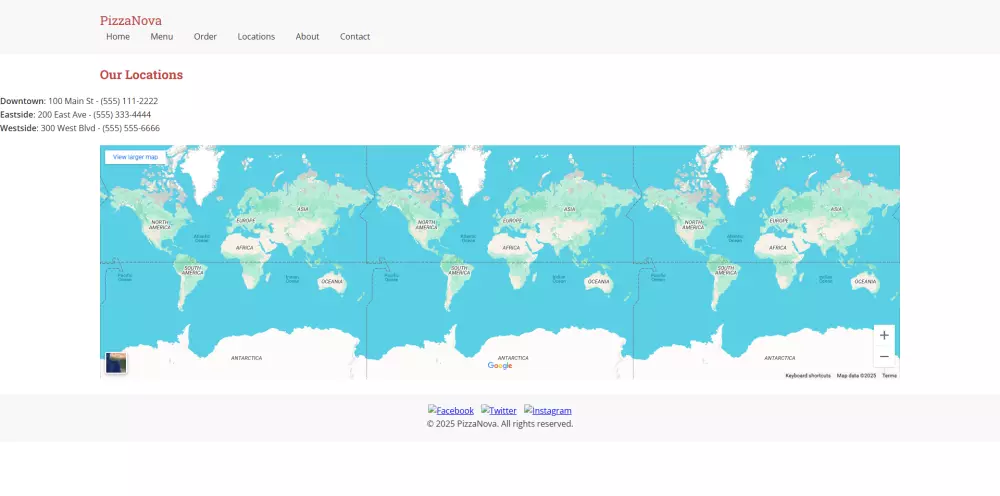 عمل موقع بيتزا
