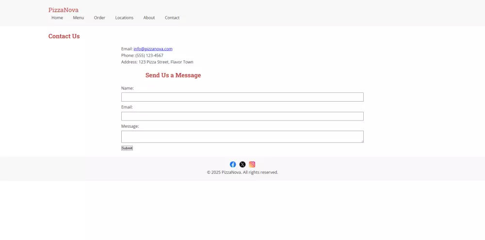 عمل موقع بيتزا