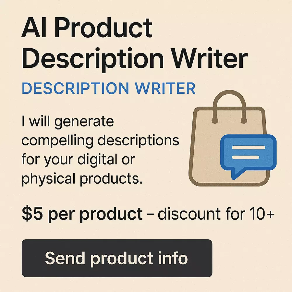 توليد وصف منتجات إلكترونية أو مادية جاهز للنشر (AI Product Description Writer)