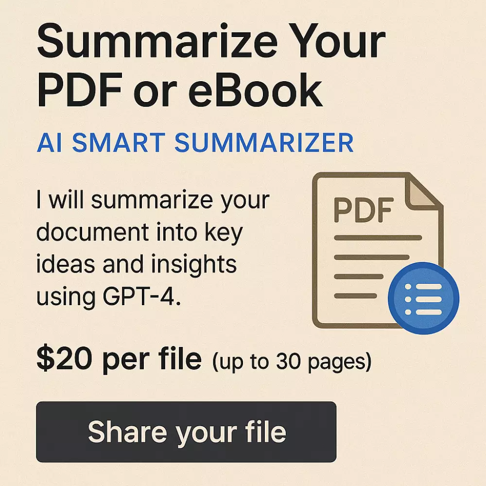 تلخيص ملفات PDF أو كتب إلكترونية باحتراف (AI Smart Summarizer)