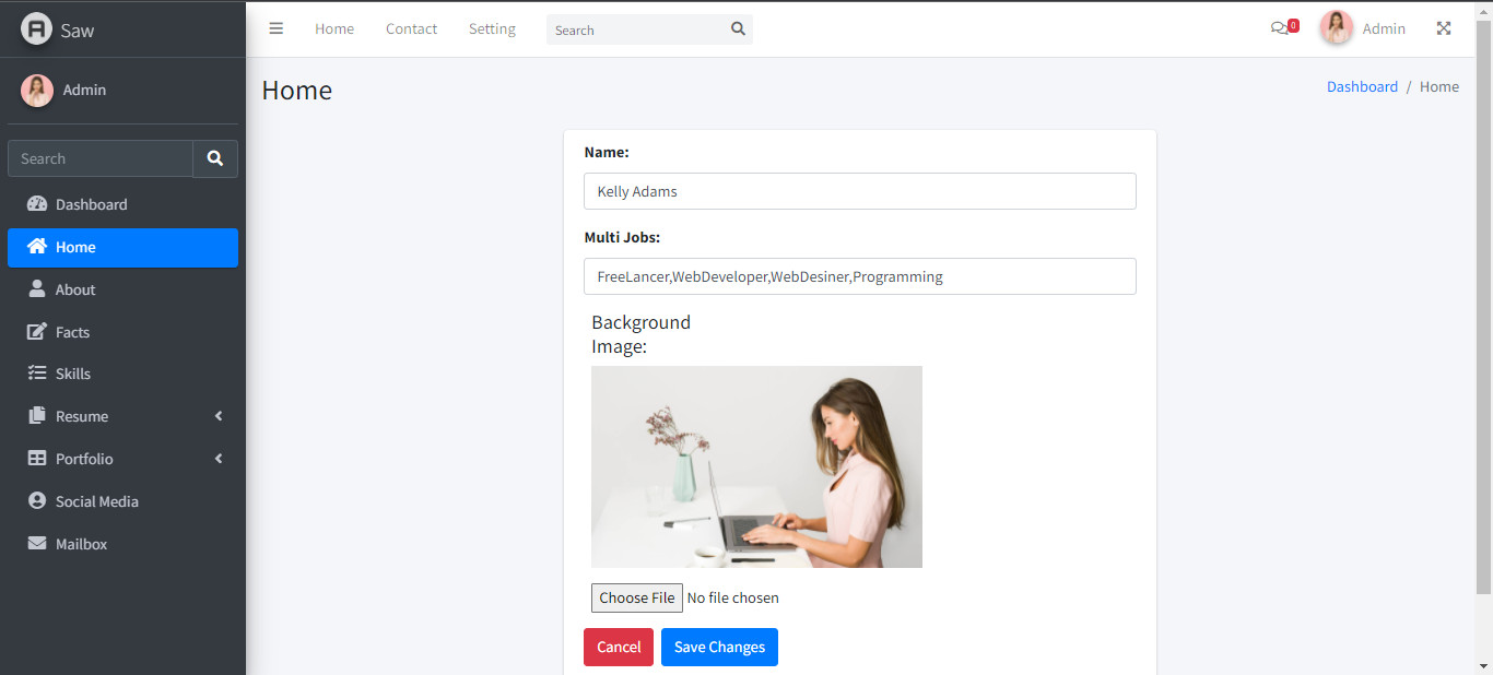 تصميم وبرمجة موقع شخصي