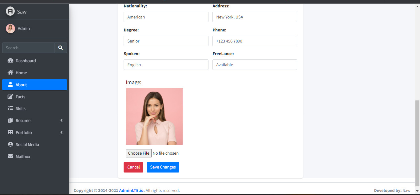 تصميم وبرمجة موقع شخصي