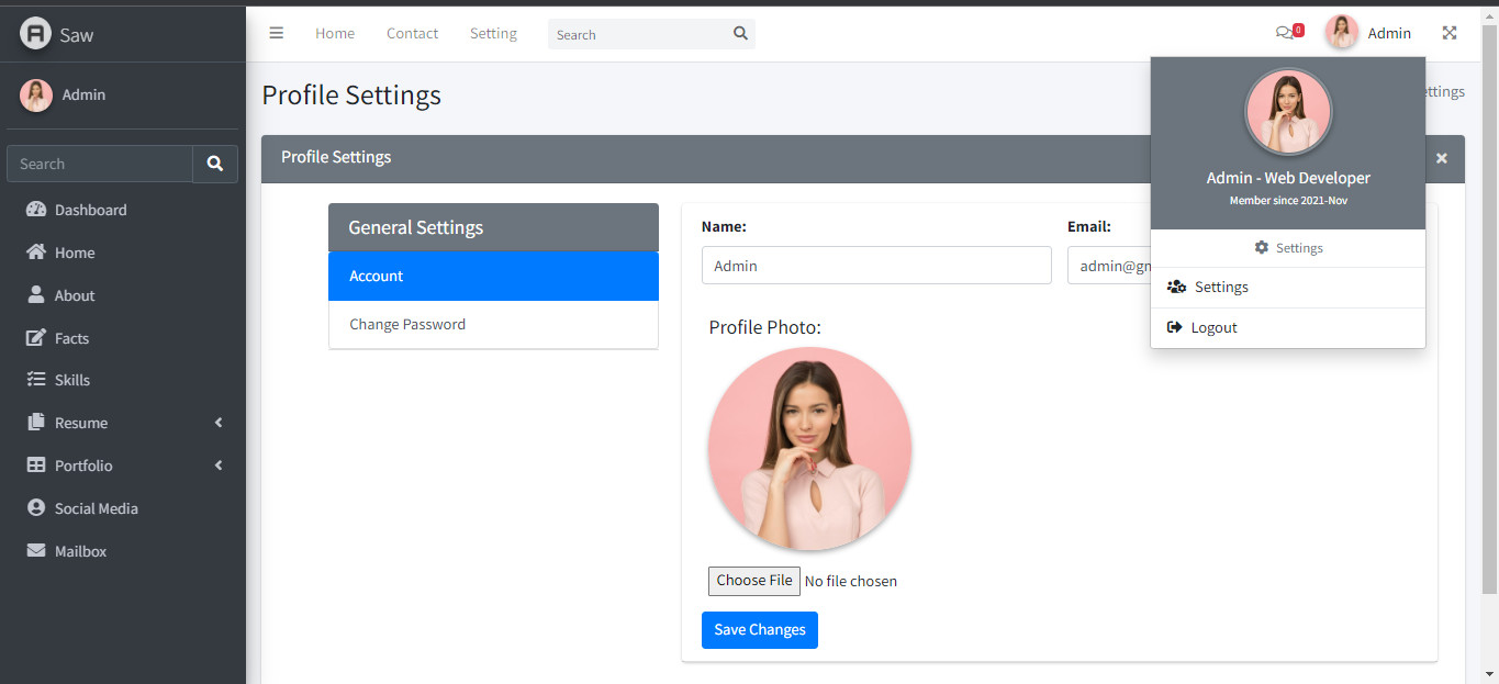 تصميم وبرمجة موقع شخصي