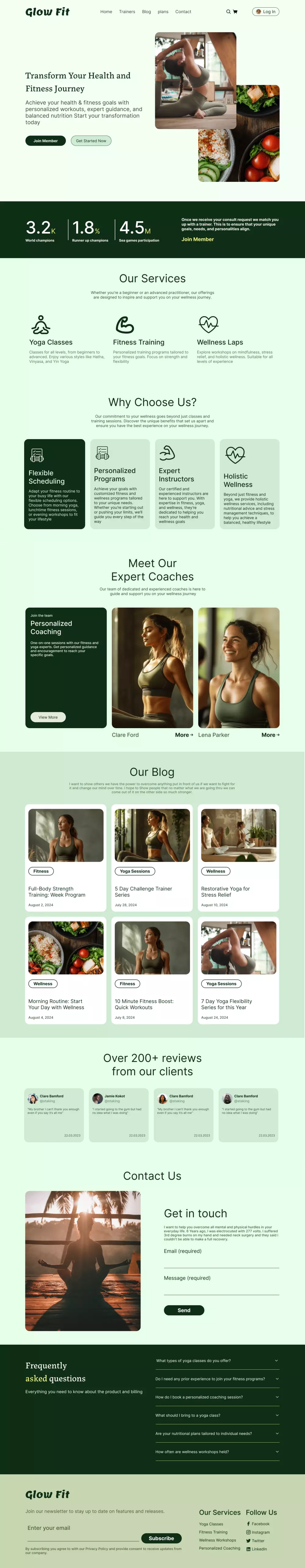Glow Fit Landing Page (صفحه هبوط)