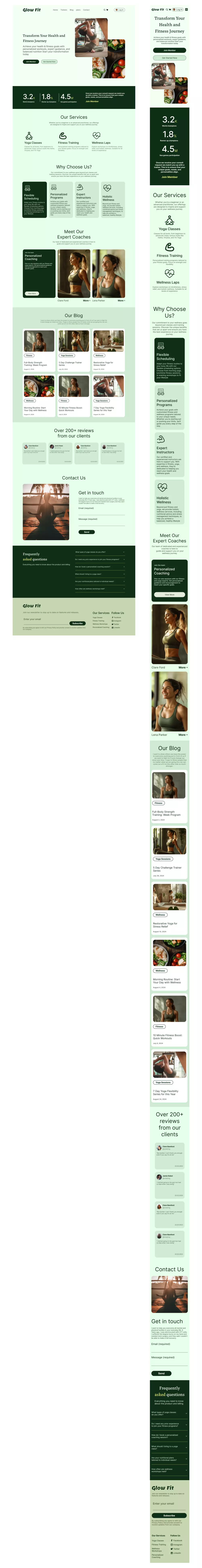 Glow Fit Landing Page (صفحه هبوط)