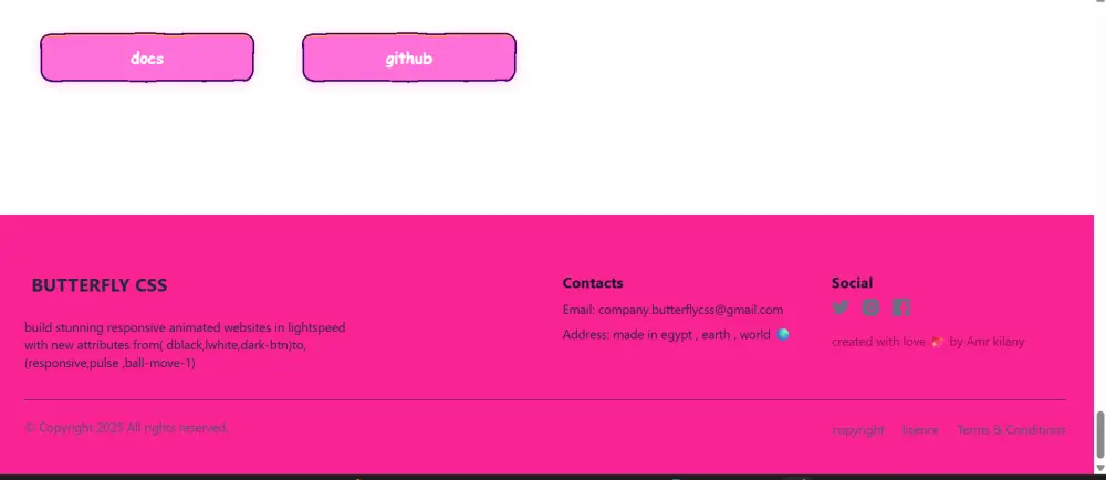 شراء حقوق ملكية واستحواذ كامل على إطار عمل Butterfly CSS