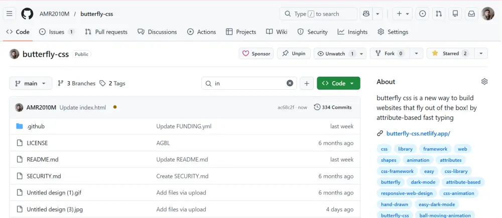 شراء حقوق ملكية واستحواذ كامل على إطار عمل Butterfly CSS