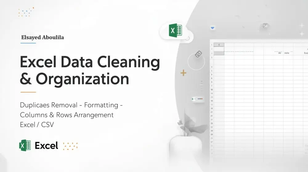 تنظيف وترتيب ملفات Excel وتنظيم البيانات باحتراف وسرعة