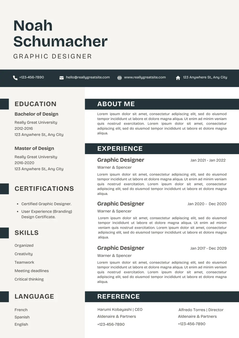 تصميم سيرة ذاتية Infographic CV احترافية وجذابة