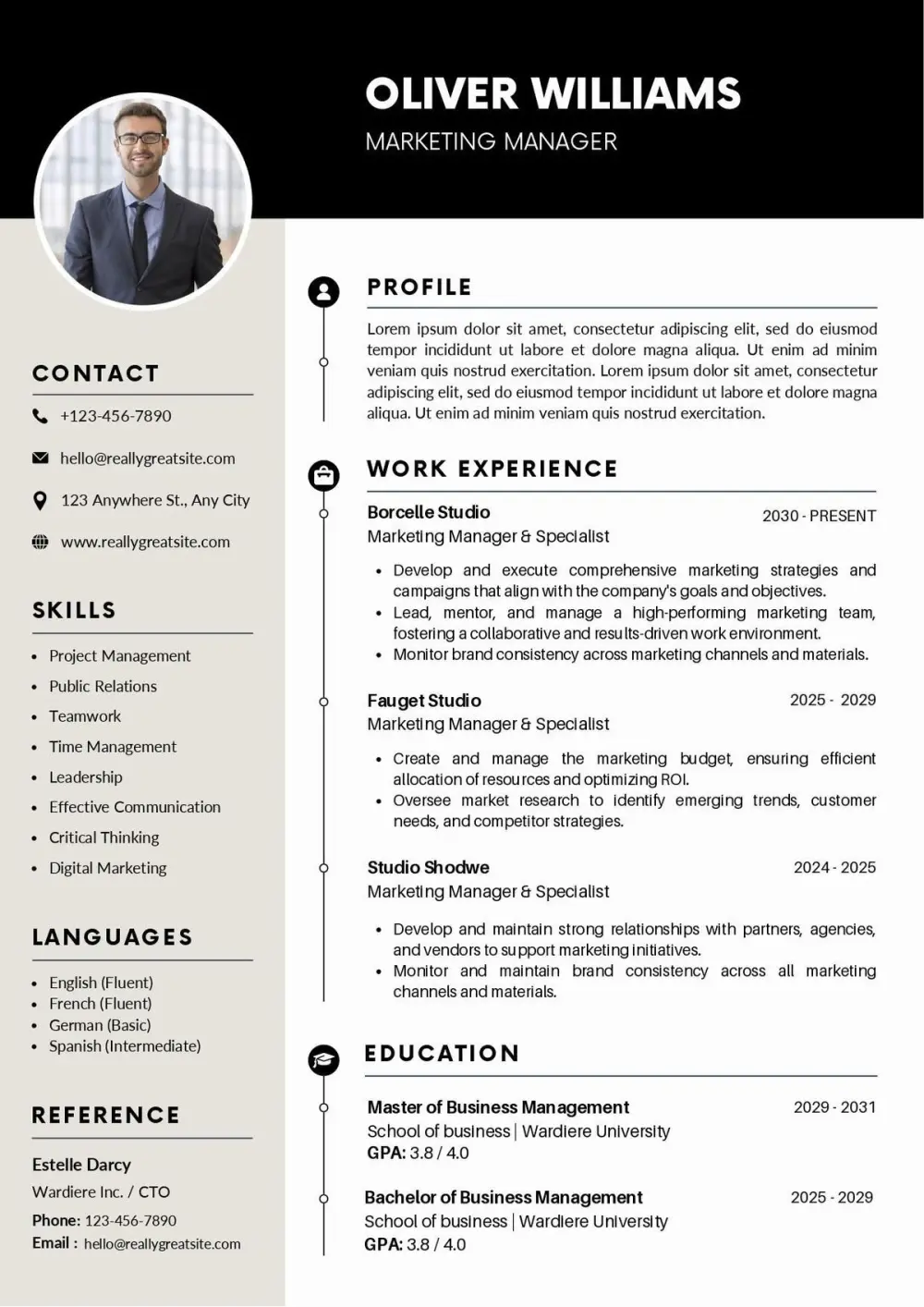 تصميم سيرة ذاتية Infographic CV احترافية وجذابة
