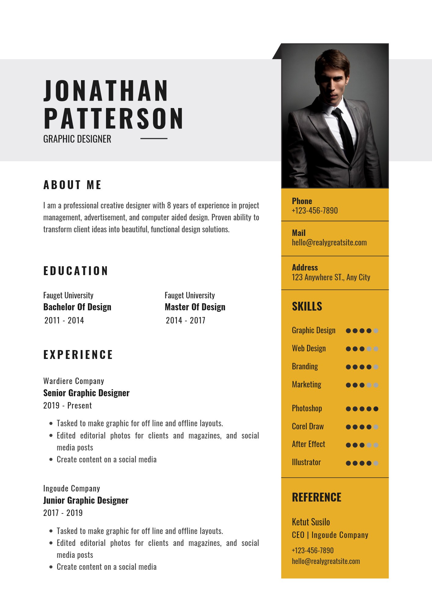 تصميم و تنفيذ CV احترافي باللغتين العربية و الانجليزية