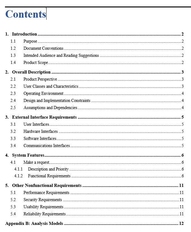 إعداد ملف تحليل متطلبات النظام SRS