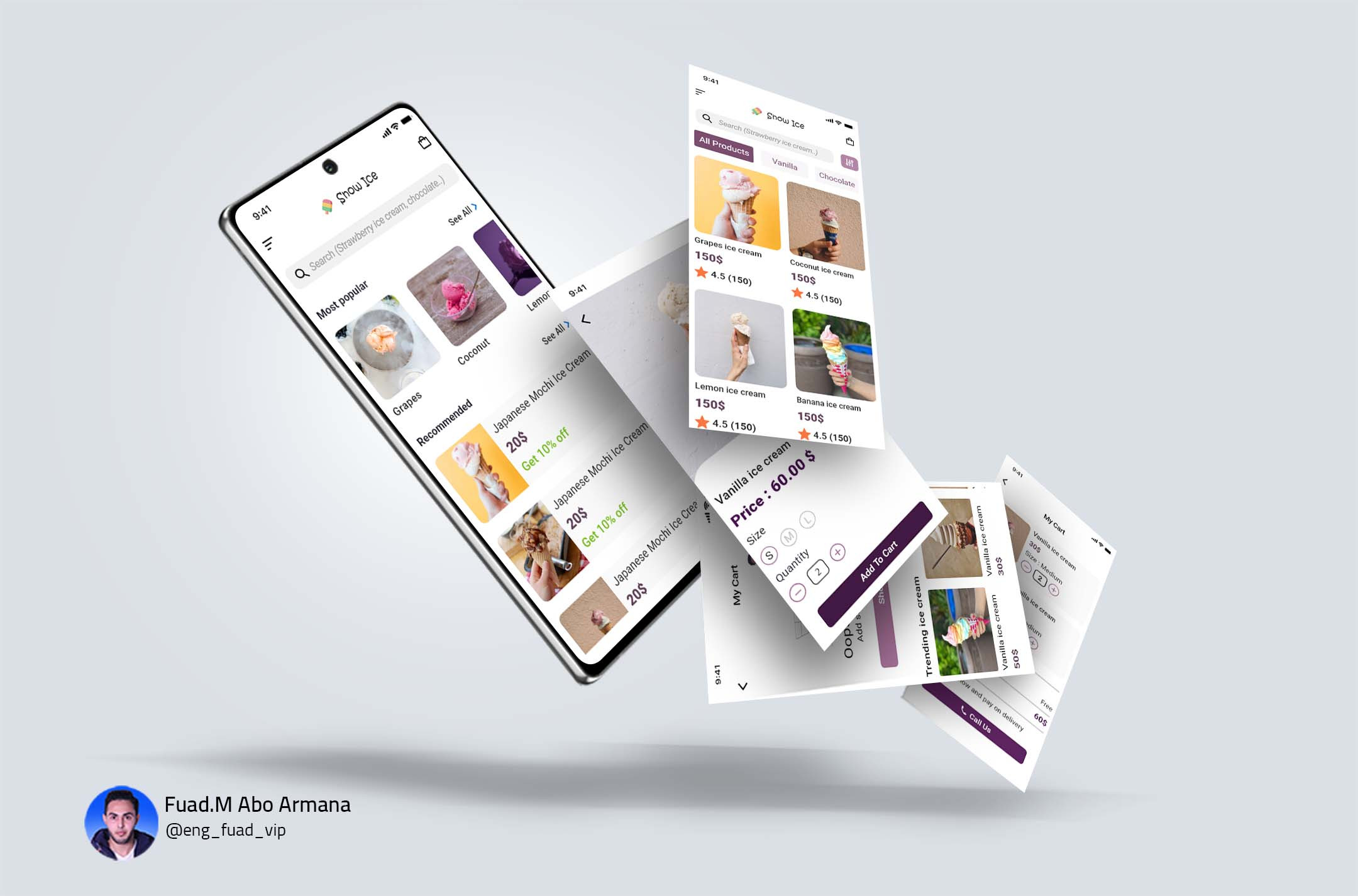تصميم واجهات المستخدم ( UX / UI) Android, Ios و Web