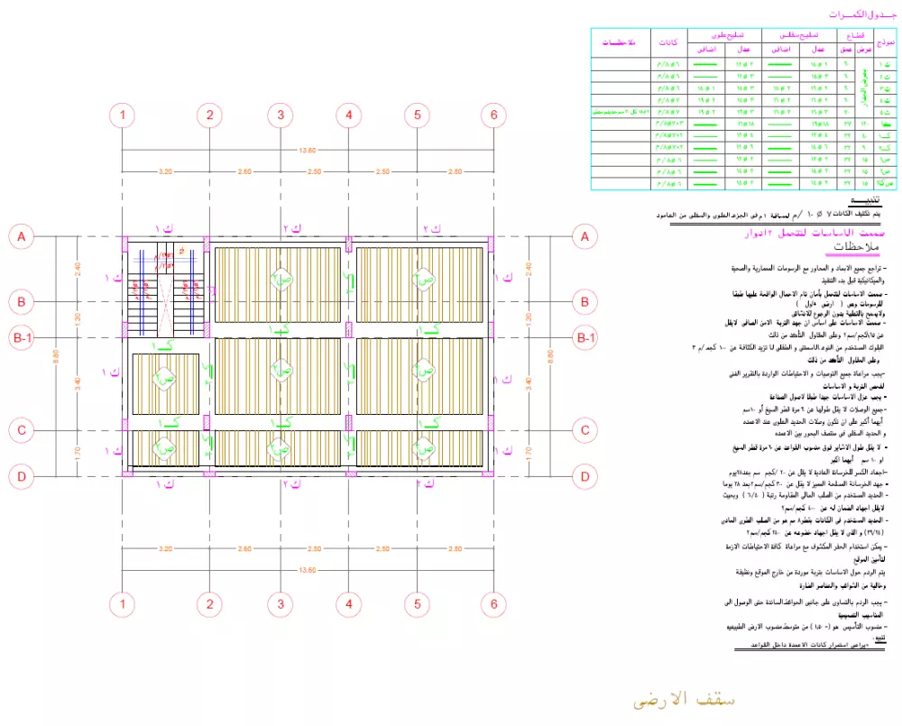 تصميم انشائي سكني احترافي 2d
