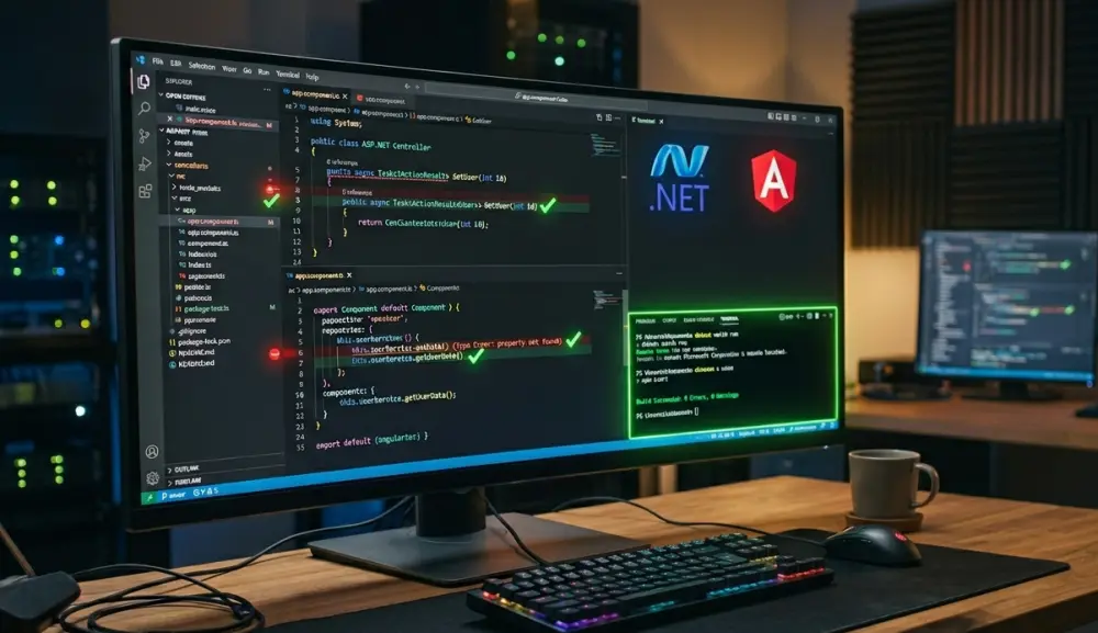 تصحيح أخطاء مشاريع ASP.NET Core أو Angular