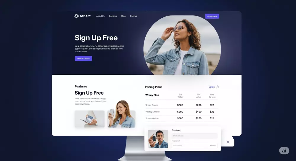 تصميم وتطوير صفحة هبوط احترافية ومتجاوبة باستخدام React وTailwind CSS