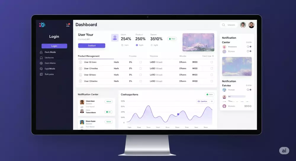 لوحة تحكم احترافية ومتجاوبة باستخدام React