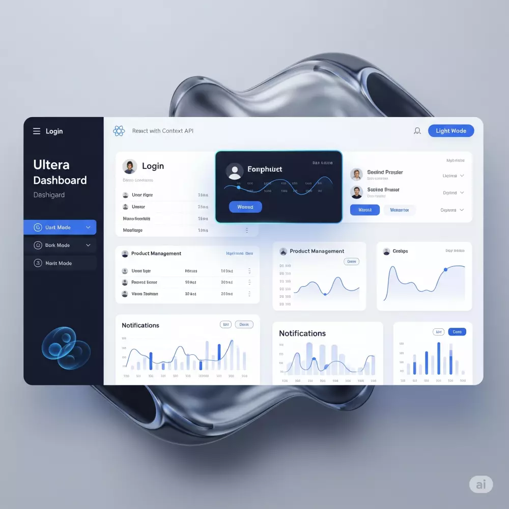 لوحة تحكم احترافية ومتجاوبة باستخدام React