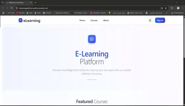 برمجة موقع تعليمي لعرض الكورسات باستخدام Mern Stack