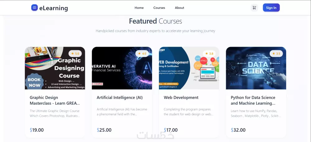 برمجة موقع تعليمي لعرض الكورسات باستخدام Mern Stack