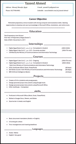 كتابة وتصميم سيرة ذاتية احترافية تناسب مجالك وتُبرز مهاراتك