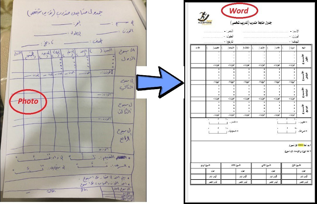 تفريغ الصور والملفات على الورد مع التنسيق